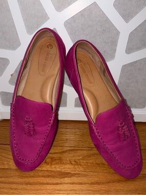 Corso Como Magenta Suede Tassel Loafers EUC